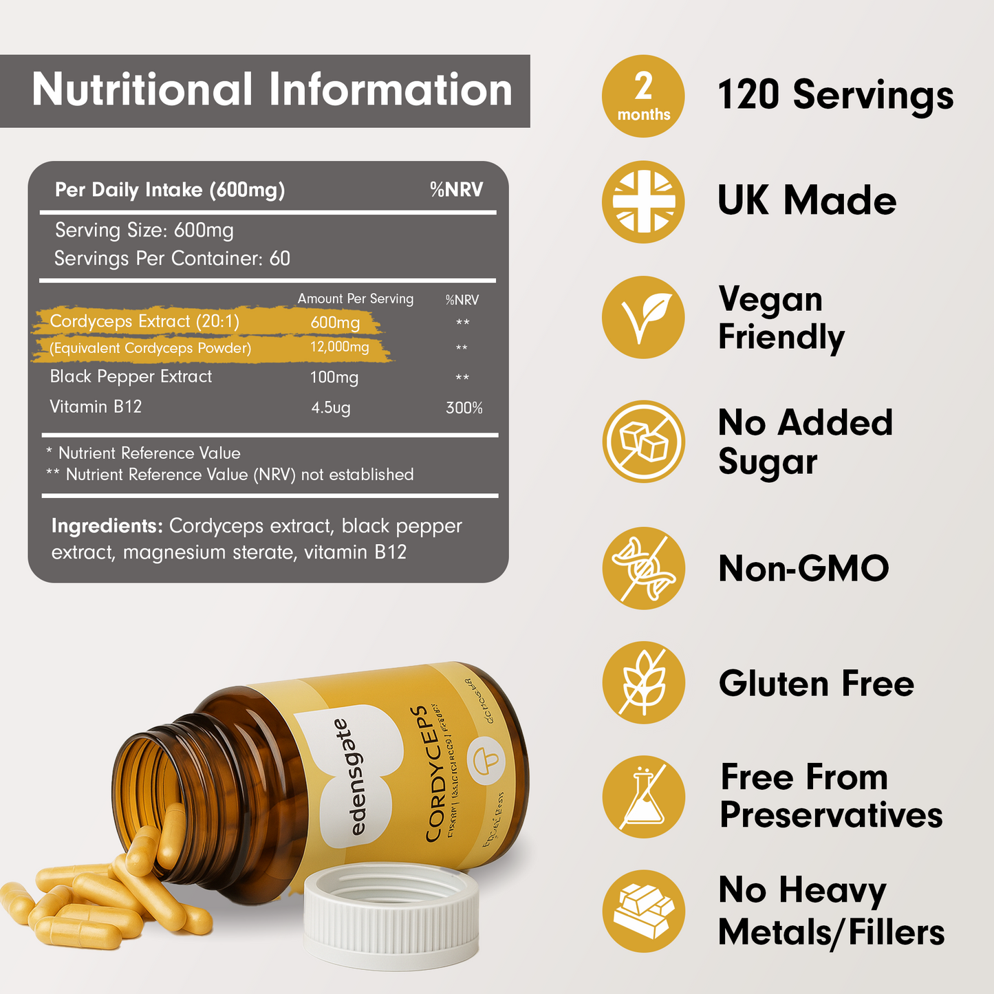 Cordyceps Mushroom Capsules - 120