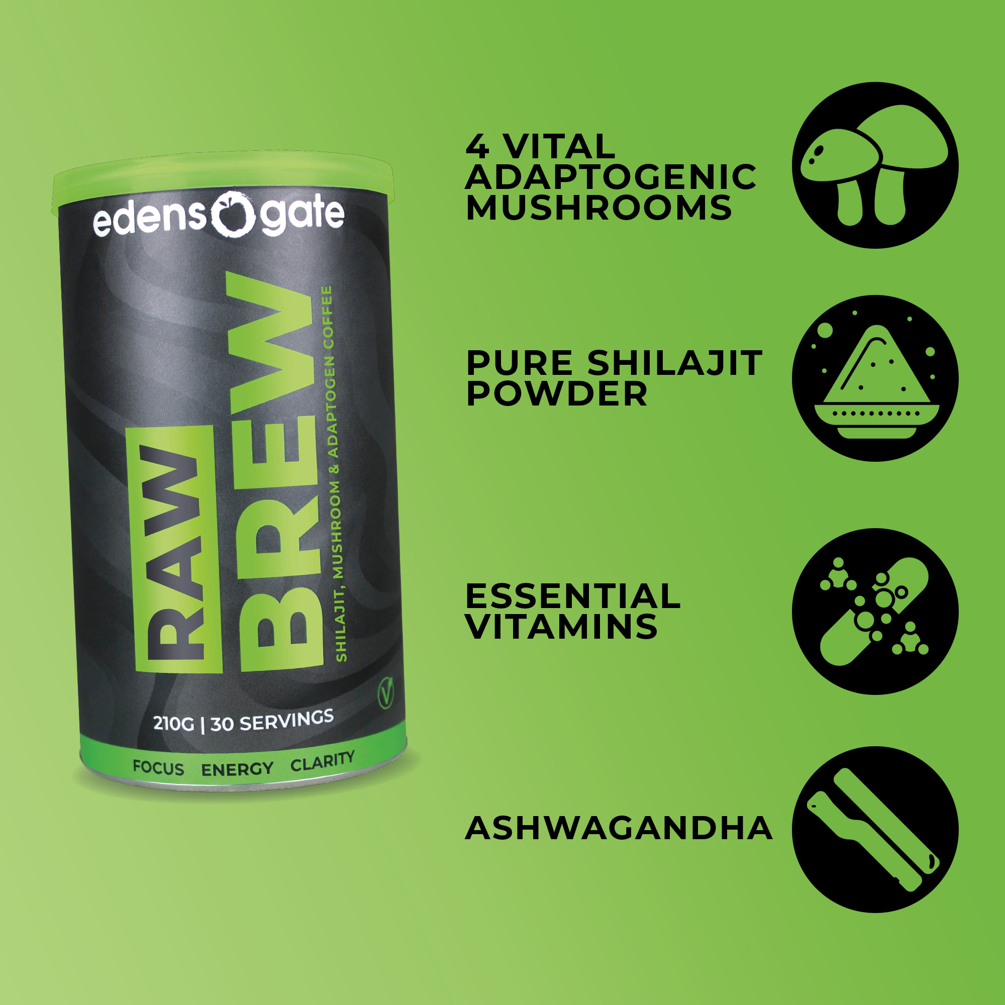 Edensgate Shilajit Mushroom Bundle - 3 Months