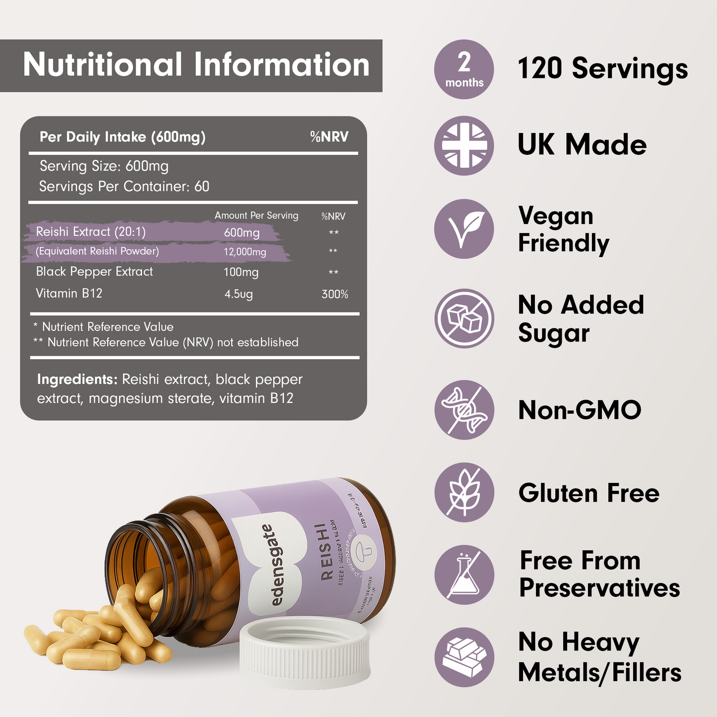 Reishi Mushroom Capsules - 120